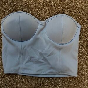 Light Blue Strapless Bustier Top